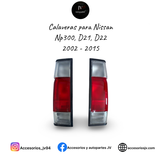 Par de calaveras para Nissan np300, D21 y D22 02-15