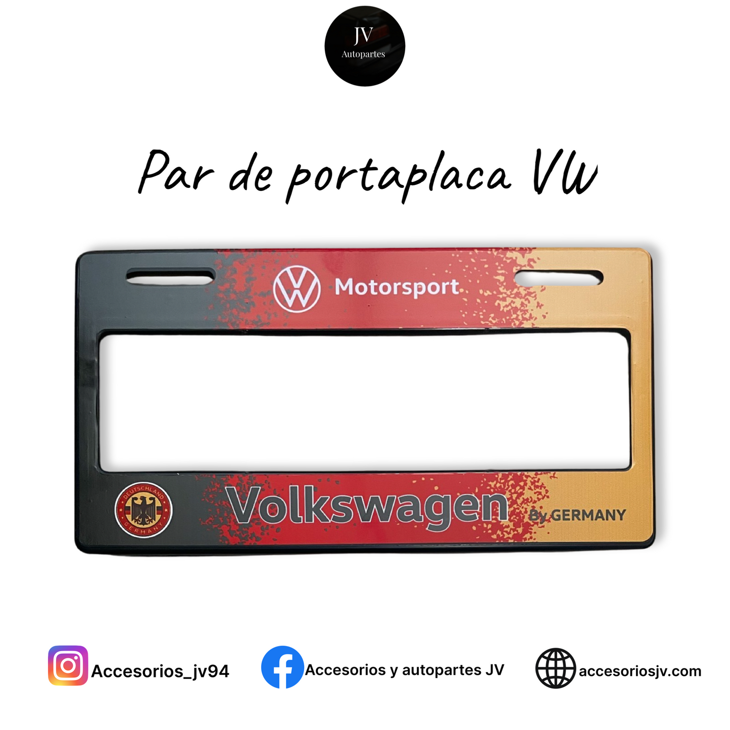 Par de portaplaca Motorsport para Volkswagen