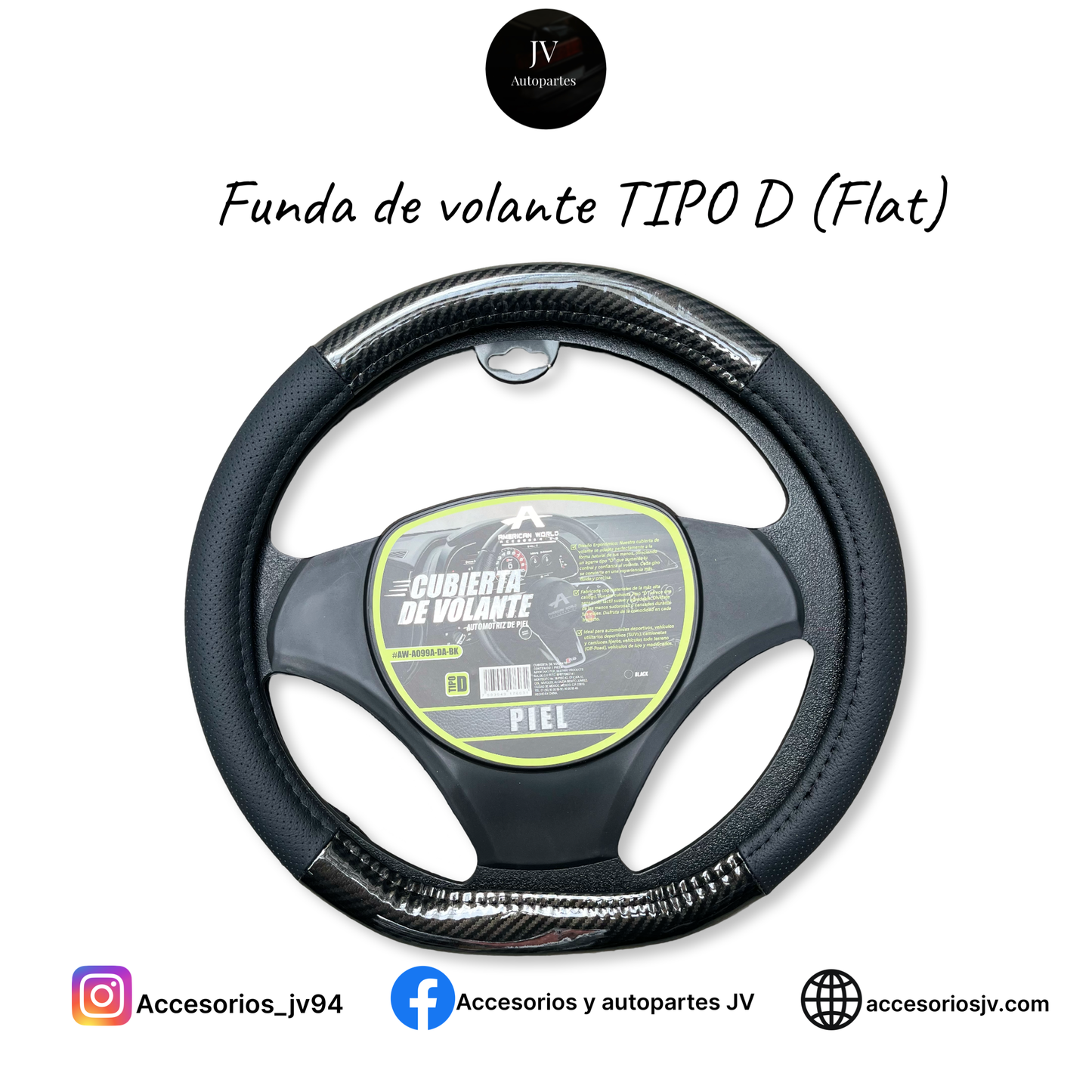 Funda de volante tipo D (Flat) 099A-DBK